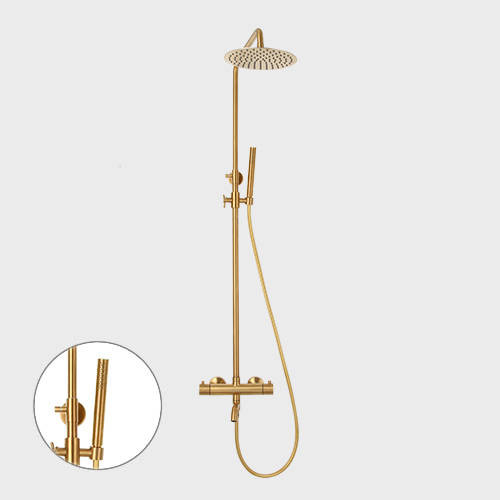 Kattosuihkusetti termostaattihanalla Scandtap Steel Pleasure 3 Sand