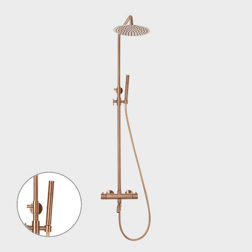 Kattosuihkusetti termostaattihanalla Scandtap Steel Pleasure 3 Amber