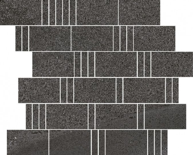 Mosaiikkilaatta Pukkila Landstone Anthracite Pave, himmeä, sileä, 298x298mm