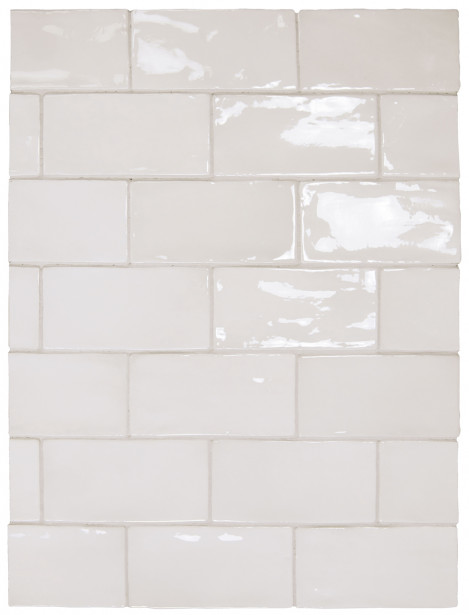 Seinälaatta Pukkila Manacor White, kiiltävä, strukturoitu, 7.5x15cm