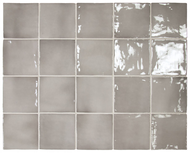 Seinälaatta Pukkila Manacor Mercury Grey, kiiltävä, strukturoitu, 10x10cm
