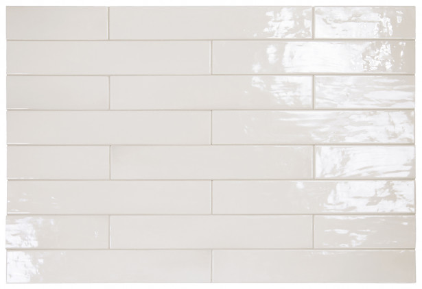 Seinälaatta Pukkila Manacor White, kiiltävä, strukturoitu, 6.5x40cm