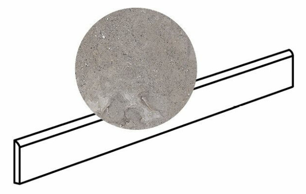 Jalkalista Pukkila Stone Age Grey, 8x59.2cm, matta