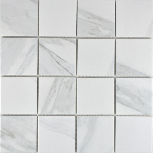 Mosaiikkilaatta Pukkila Carrara, himmeä, karhea, 73x73mm