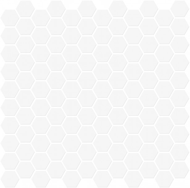 Mosaiikkilaatta Pukkila Miniworx White Hexagon, himmeä, sileä, 25x25mm