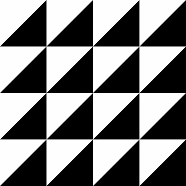 Lattialaatta Pukkila Retromix Black & White Triangle Small, himmeä, sileä, 147x147mm