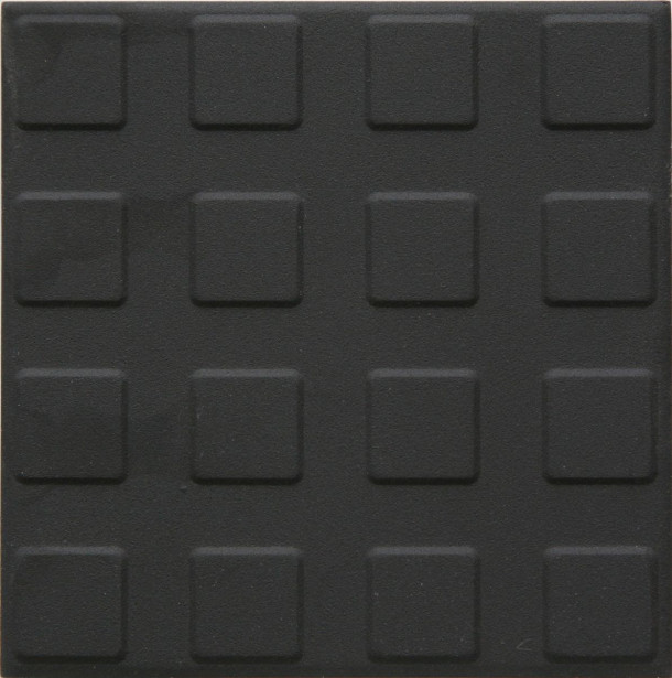 Lattialaatta Pukkila Natura Musta, himmeä, struktuuri, neliönasta, 96x96mm