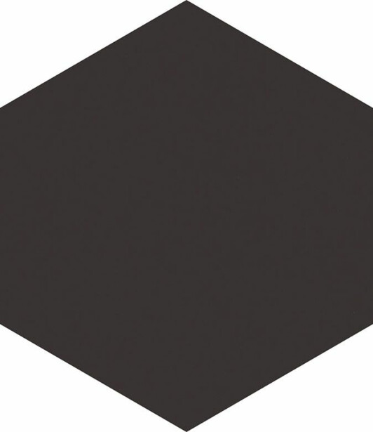 Lattialaatta Pukkila Modernizm Nero, 6-kulmainen, 19.8x17.1cm, sileä, himmeä, musta
