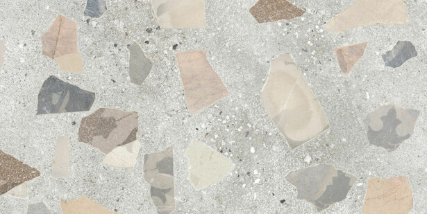 Lattialaatta Pukkila Retro Terrazzo, 30x60cm, matta, lasittamaton, rektifioitu