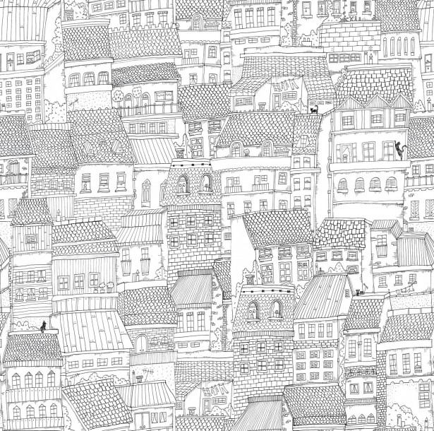 Tapetti Rebel Walls Dream Town Graphite