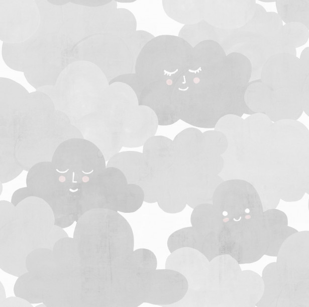 Tapetti Rebel Walls Happy Clouds Graphite