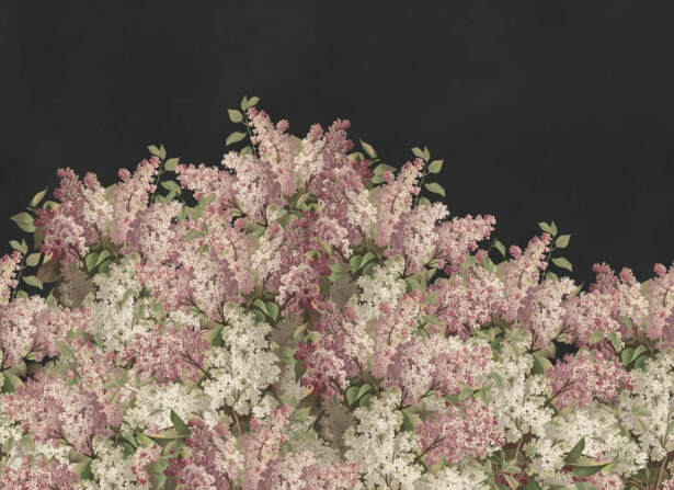 Kuvatapetti Rebel Walls Syringa Flowers musta, mittatilaus, non-woven