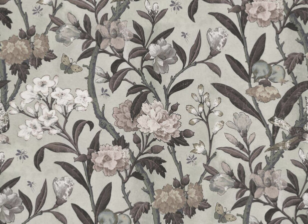 Kuvatapetti Rebel Walls Winding Bloom beige, mittatilaus, non-woven