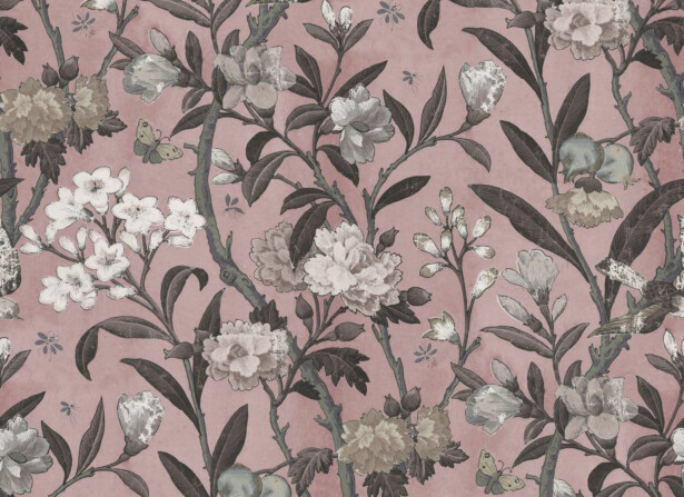 Kuvatapetti Rebel Walls Winding Bloom vaaleanpunainen, mittatilaus, non-woven