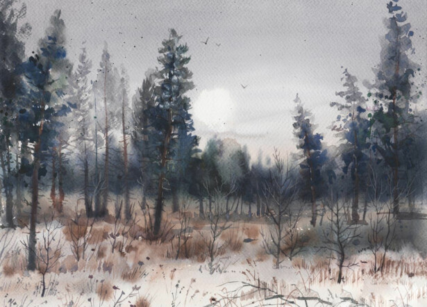 Kuvatapetti Rebel Walls Melodic Forest sininen, mittatilaus, non-woven
