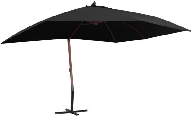Riippuva aurinkovarjo puurunko 400x300 cm musta_1