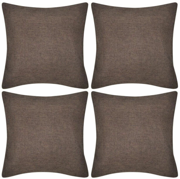 Ruskea tyynynpäällinen pellavatyylinen 4kpl 50 x 50 cm_1