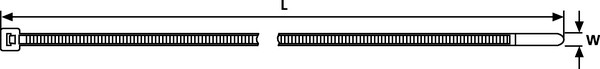 Nippuside luonnonvalkoinen 100 kpl T50L 4,6x390