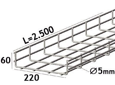 Lankahylly sähkö Zn 2.5m 75/55/4mm