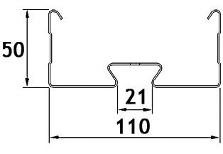 Valaisinripustuskisko MEK 110 6m