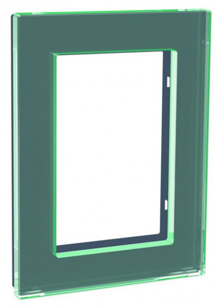 Peitelevy 1-osainen Schneider Electric ExxactSolid, 2-os pistorasiaan, lasi