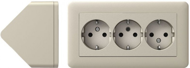 Pistorasia Schneider Electric Exxact, 3-osainen, pinta-asennus kulmaan, metalli