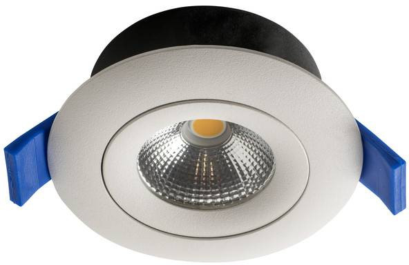 LED-alasvalo Airam Compact, Ø90x40mm, IP44, 7W/830, himmennettävä, suunnattava, valkoinen