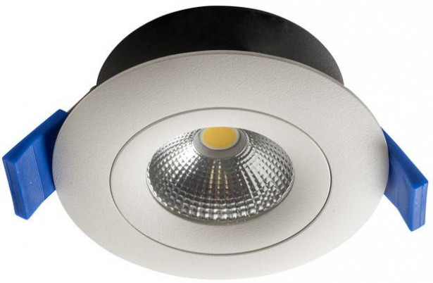 LED-alasvalo Airam Compact, Ø90x40mm, IP44, 7W/840, himmennettävä, suunnattava, valkoinen