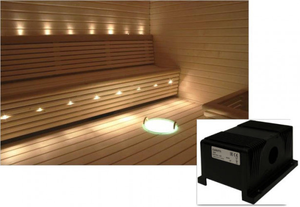 Saunavalaistussarja Cariitti, VPAC-1527-G211, + LED-projektori + 11 valokuitua