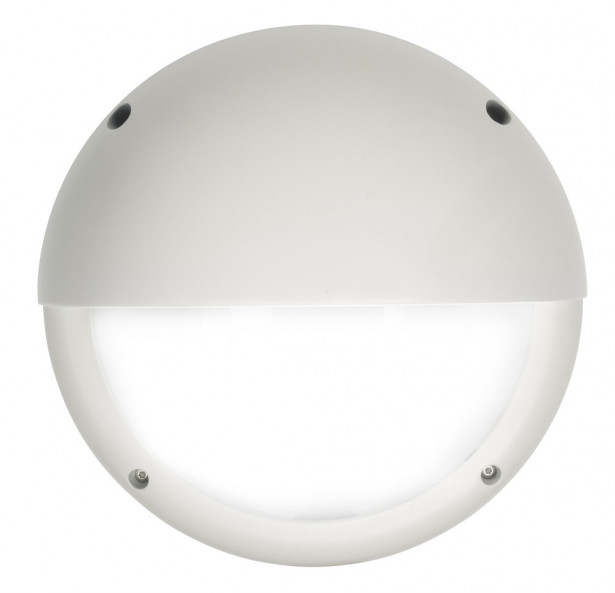 LED-ulkoseinävalaisin Airam Cestus Round Eye, max 100W, E27, Ø261x150mm, IP65, valkoinen/opaali