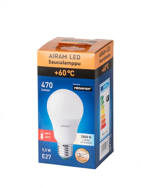 LED-lamppu Airam LED SPECIAL - A60 5,5W/828 E27 SAUNA