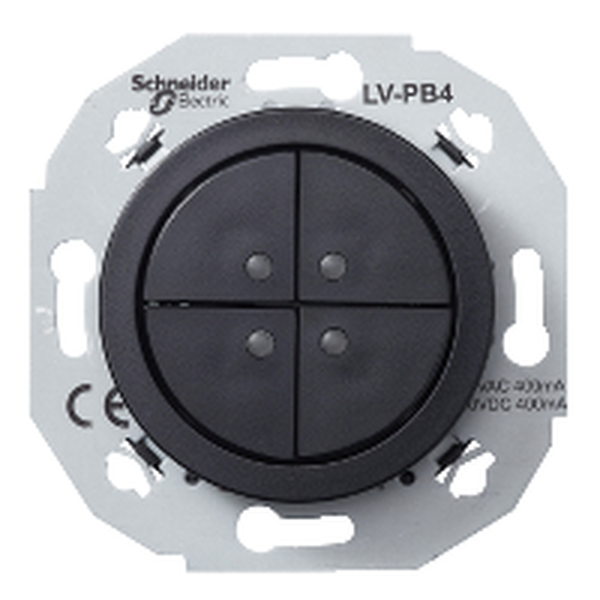 Pienjännitepainike Schneider Electric Renova,  4-osainen, 12-30V DC, 12-24V AC, musta