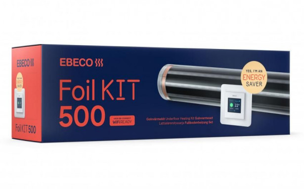 Lattialämmityskelmupaketti Ebeco FOIL KIT 500, 40 cm lämmitysleveys, 27m, 10-12m2, 750W