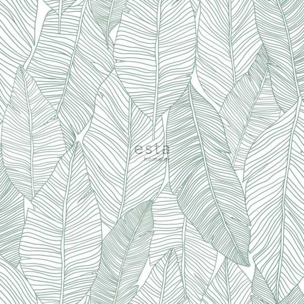 Tapetti ESTA Jungle Fever 139010, 0.53x10.05m, non-woven, vihreä/valkoinen