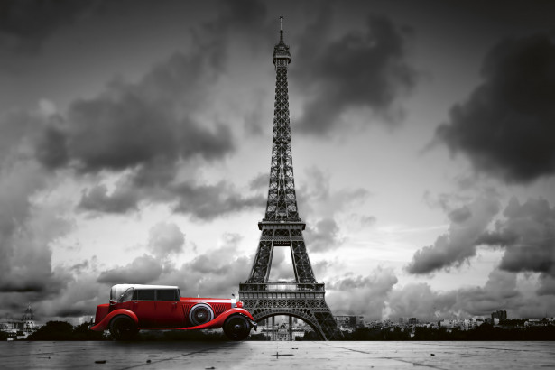 Maisematapetti Dimex Retro Car In Paris, 375x250cm