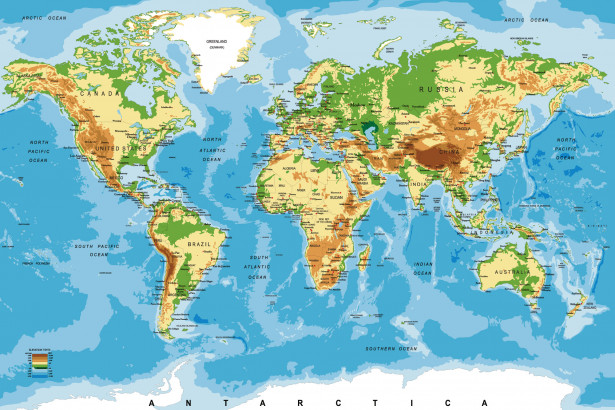 Kuvatapetti Dimex World Map, 375x250cm