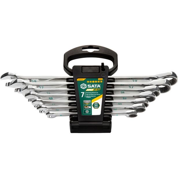 Kaksoisräikkälenkkiavainsarja Sata 120XP Spline 8-17mm 7 osaa
