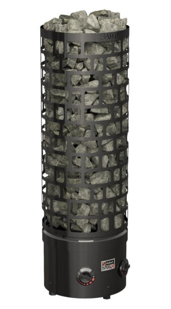Sähkökiuas SAWO Aries Round Black NB, 6kW, 5-8m³, kiinteä ohjaus