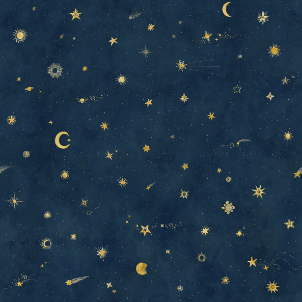 Paneelitapetti Sandberg Starry Sky, non-woven, mittatilaus, tummansininen