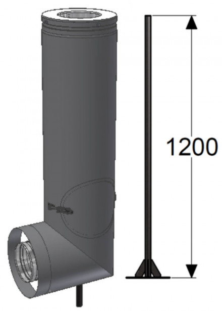 Schiedel Permeter Smooth L-sivuliitos Ø 150 mm