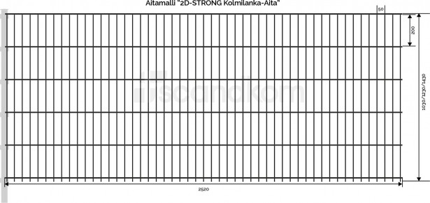 Kolmilankaelementti Scandkom 2D Strong, 8/6/8 1230x2500mm