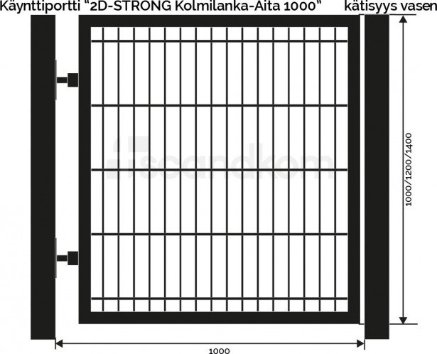 Käyntiportti Scandkom 2D Strong, 1200x1000mm