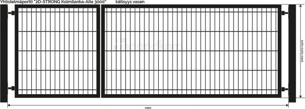 Yhdistelmäportti Scandkom 2D Strong, 1000x3000mm