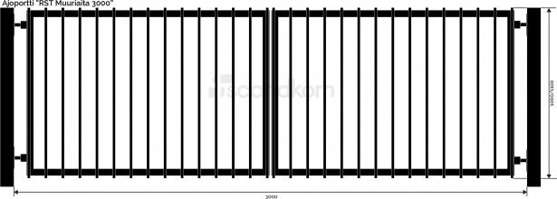 Ajoportti Scandkom Muuriaita 1000x3000mm, rst