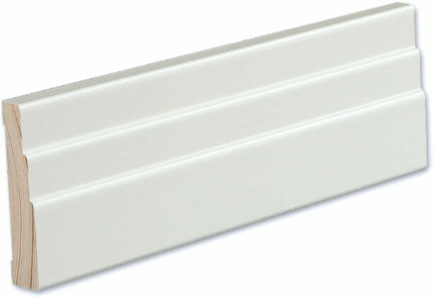 Peitelista/jalkalista Siparila Vana 15x70x3600mm, puhtaanvalkoinen