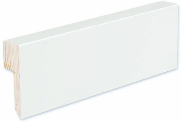 Jalkalista Siparila Kiille 20x70x3600mm, johtouralla puhtaanvalkoinen