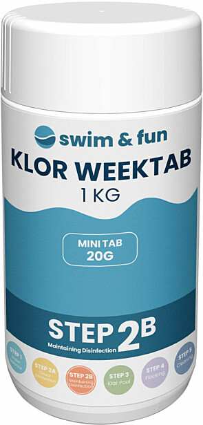 Viikkokloori Swim & Fun Klor Week Tab 1 kg, 20 g / kpl