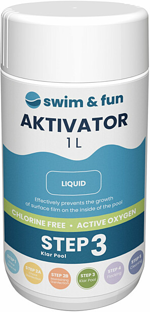 Desinfiointitehostin Swim & Fun Aktivator 1 l, aktiivihapelle