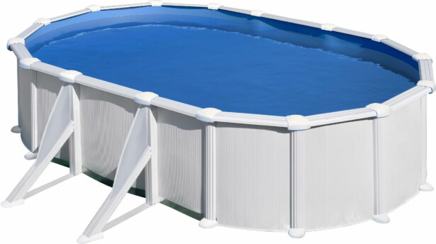 Uima-allas Gre by Swim & Fun, ovaalinmuotoinen, 500x300x132cm, valkoinen, ulkopuoliset tuet