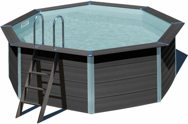 Uima-allas Gre by Swim & Fun, komposiittia, pyöreä, Ø410x124cm, grafiitinmusta